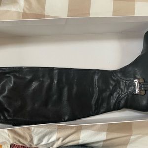 Calvin Klein over the knee black leather boots